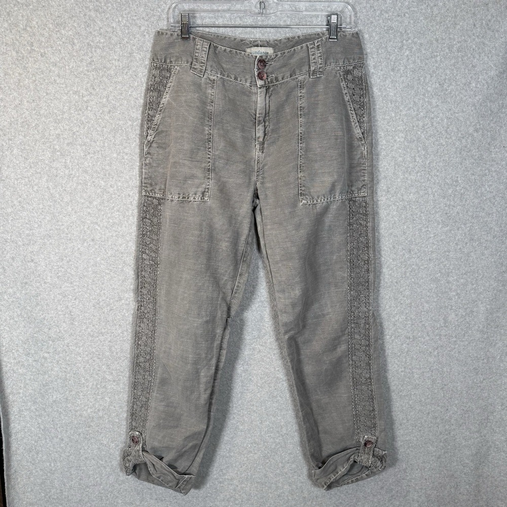 Sundance Convertible Pants Womens 8 Gray Cotton Trouser‎